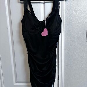 Sugar Thrillz Black Lace Detail Chemise